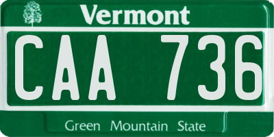 VT license plate CAA736