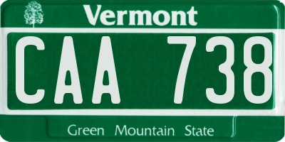 VT license plate CAA738