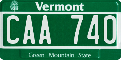 VT license plate CAA740