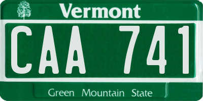 VT license plate CAA741