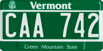 VT license plate CAA742