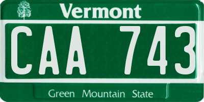 VT license plate CAA743