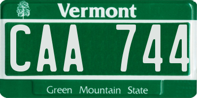 VT license plate CAA744