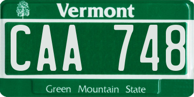 VT license plate CAA748