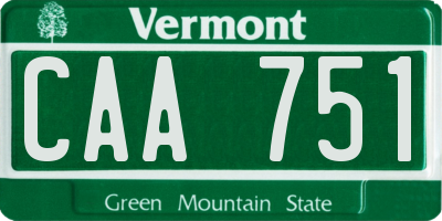 VT license plate CAA751