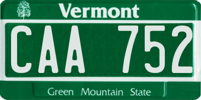 VT license plate CAA752