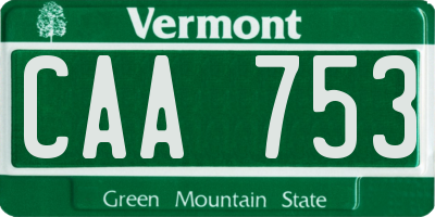 VT license plate CAA753