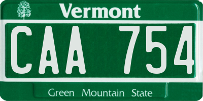 VT license plate CAA754