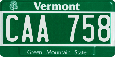 VT license plate CAA758