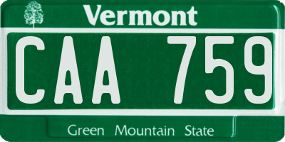 VT license plate CAA759