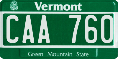 VT license plate CAA760
