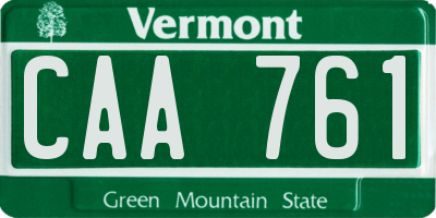 VT license plate CAA761