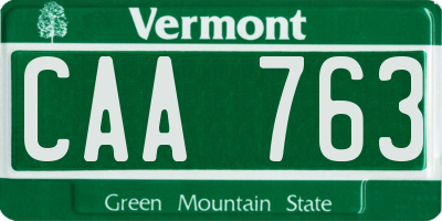 VT license plate CAA763