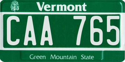 VT license plate CAA765