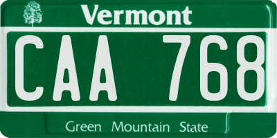 VT license plate CAA768