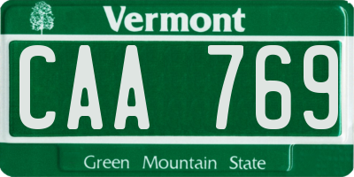 VT license plate CAA769