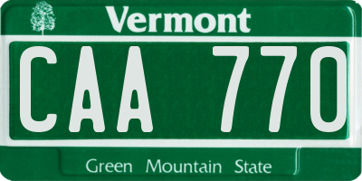 VT license plate CAA770