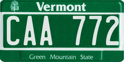 VT license plate CAA772