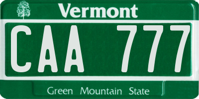 VT license plate CAA777
