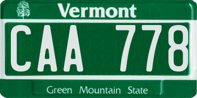 VT license plate CAA778