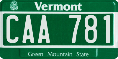 VT license plate CAA781