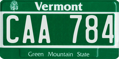 VT license plate CAA784