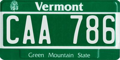 VT license plate CAA786