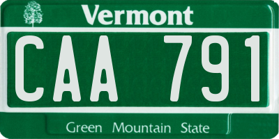 VT license plate CAA791
