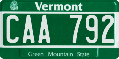 VT license plate CAA792