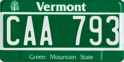 VT license plate CAA793