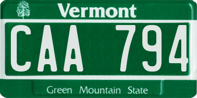 VT license plate CAA794