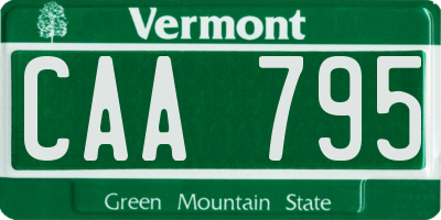 VT license plate CAA795