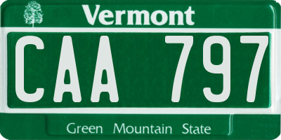VT license plate CAA797