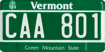 VT license plate CAA801