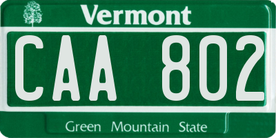 VT license plate CAA802