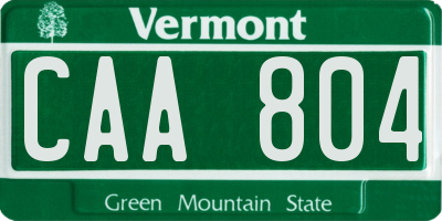 VT license plate CAA804