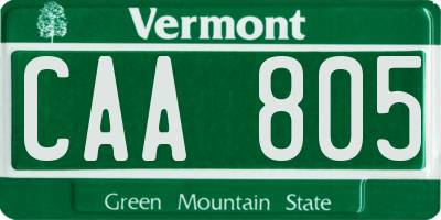 VT license plate CAA805