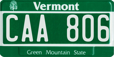 VT license plate CAA806