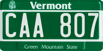 VT license plate CAA807