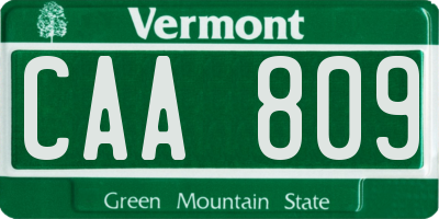 VT license plate CAA809