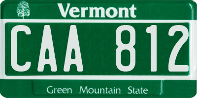 VT license plate CAA812