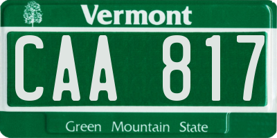 VT license plate CAA817