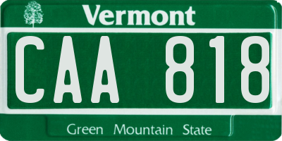 VT license plate CAA818