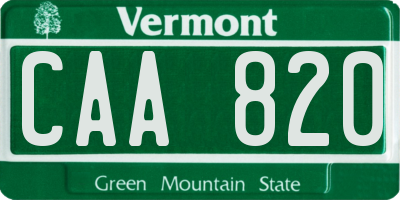 VT license plate CAA820