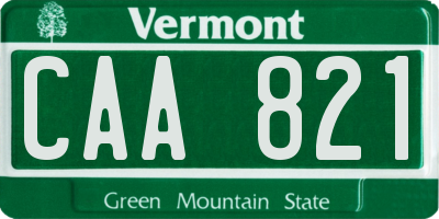 VT license plate CAA821