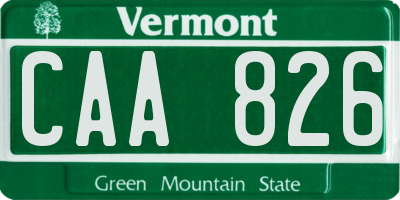 VT license plate CAA826