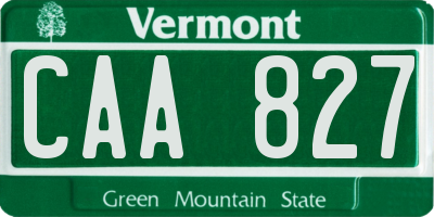 VT license plate CAA827