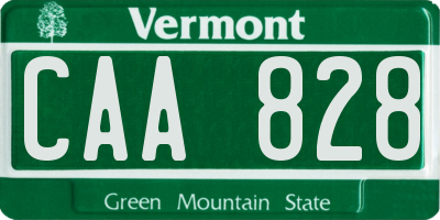 VT license plate CAA828