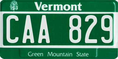 VT license plate CAA829