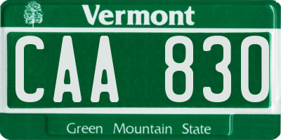 VT license plate CAA830